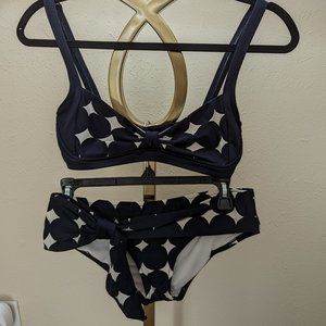 Kate Spade Blue/Cream Bikini - Size M